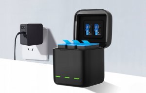 Telesin Ładowarka trójkanałowa dla GoPro Hero 9 / Hero 10 + 2 akumulatory (GP-BNC-901-B) 6