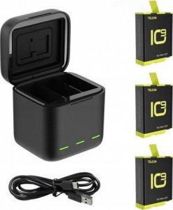 Telesin Ładowarka trójkanałowa Box dla GoPro Hero 9 / Hero 10 + 3 akumulatory (GP-BNC-902-B) 1