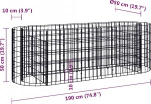 vidaXL vidaXL Podwyższona donica gabionowa, galwanizowane żelazo 190x50x50 cm 8