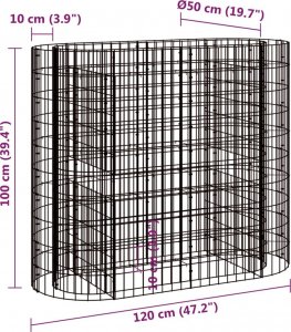 vidaXL vidaXL Podwyższona donica gabionowa, galwanizowane żelazo, 120x50x100 8