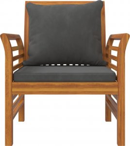 vidaXL vidaXL Fotele z ciemnoszarymi poduszkami, 2 szt., lite drewno akacjowe 5
