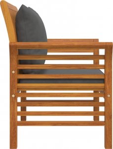 vidaXL vidaXL Fotele z ciemnoszarymi poduszkami, 2 szt., lite drewno akacjowe 6