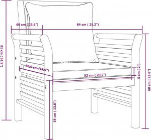 vidaXL vidaXL Fotele z ciemnoszarymi poduszkami, 2 szt., lite drewno akacjowe 9