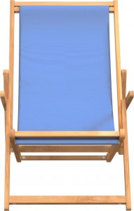 vidaXL Składany leżak plażowy, lite drewno tekowe, niebieski 3