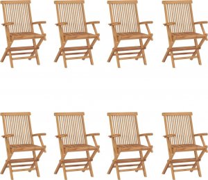 vidaXL vidaXL Składane krzesła ogrodowe, 8 szt., lite drewno tekowe 1