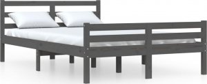 vidaXL Rama łóżka, szara, lite drewno, 150x200 cm, King Size 2
