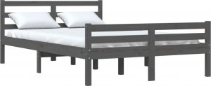 vidaXL Rama łóżka, szara, lite drewno, 150x200 cm, King Size 3