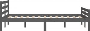 vidaXL Rama łóżka, szara, lite drewno, 150x200 cm, King Size 6