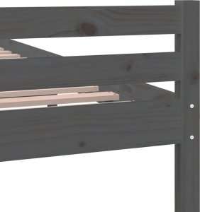 vidaXL Rama łóżka, szara, lite drewno, 150x200 cm, King Size 7
