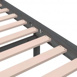 vidaXL Rama łóżka, szara, lite drewno, 150x200 cm, King Size 8