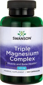 Swanson Swanson Triple Magnesium Complex (kompleks magnezu z trzech form) 400 mg 100 kapsułek - WYSYŁAMY W 2 1