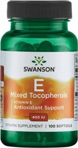 Swanson Swanson Witamina E mix tokoferoli 400IU 100 kapsułek miękkich - WYSYŁAMY W 24H! 1