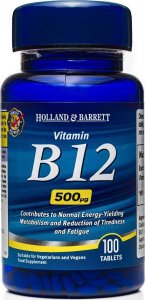 Holland & Barrett Holland & Barrett Witamina B12 500 mcg 100 tabletek - WYSYŁAMY W 24H! 1