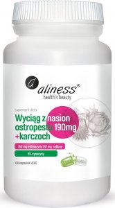 Aliness Aliness Wyciąg z nasion ostropestu i karczocha 150 mg sylimaryny 100 kapsułek - WYSYŁAMY W 24H! 1