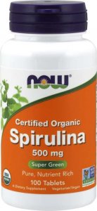 NOW Foods Now Foods Spirulina organiczna 1000mg 120 tabletek wegańskich - WYSYŁAMY W 24H! 1