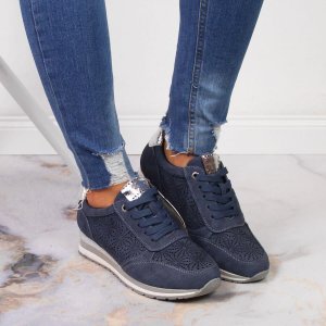 Jezzi Sneakersy damskie zamszowe niebieskie Jezzi 39 4