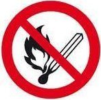 Znak zakazu, folia 200mm, Zakaz uzyw. otwart. ognia i palenia tytoniu 1