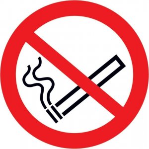 Znak zakazu 100mm, folia, "Zakaz palenia" 1