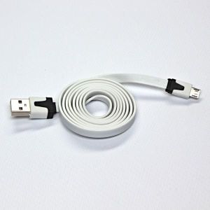 Kabel USB Logo USB-A - microUSB 1 m Biały 1