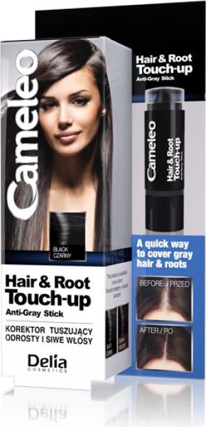 Delia Cameleo Hair&Root Touch-up Korektor tuszujący odrosty i siwe włosy czarny 1szt 1