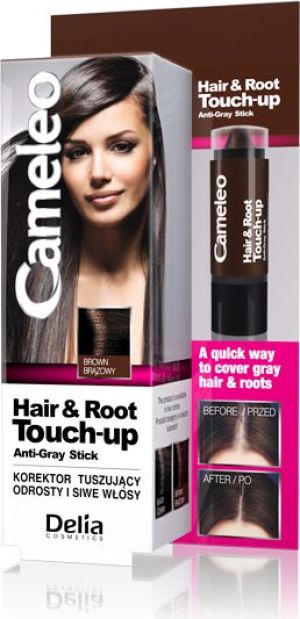 Delia Cameleo Hair&Root Touch-up Korektor tuszujący odrosty i siwe włosy Brąz 1szt 1