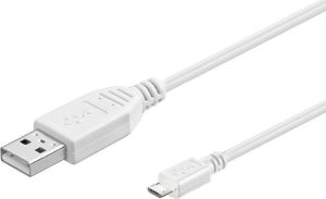 Kabel USB MicroConnect USB-A - microUSB 1 m Biały (USBABMICRO1W) 1