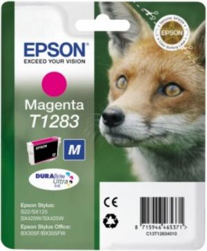 Tusz Epson Tusz T1283, magenta 1-pack blister without alarm (C13T12834012) 1