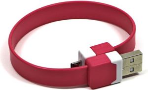 Kabel USB Logo USB-A - microUSB 0.25 m Różowy 1