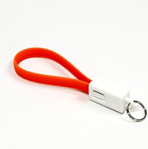 Kabel USB Logo microUSB, breloczek na klucze, pomarańczowy 1