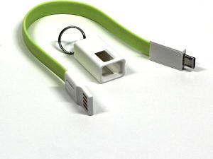 Kabel USB Logo Logo microUSB, breloczek na klucze, jasno-zielony 2