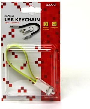 Kabel USB Logo Logo microUSB, breloczek na klucze, jasno-zielony 5