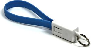 Kabel USB Logo microUSB, breloczek na klucze, niebieski 1