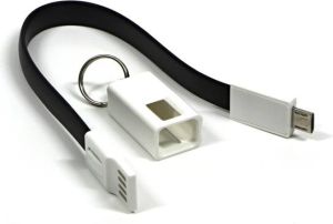 Adapter USB Logo Logo USB kabel (2.0), USB A M - microUSB (M), 0.2m, czarny, blistr, breloczek na klucze () - KUAMXJS02BQL 2