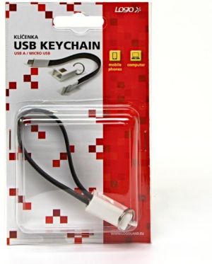 Adapter USB Logo Logo USB kabel (2.0), USB A M - microUSB (M), 0.2m, czarny, blistr, breloczek na klucze () - KUAMXJS02BQL 5