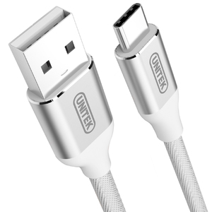 Kabel USB Unitek USB-A - USB-C 1 m Srebrny (Y-C4025ASL) 1