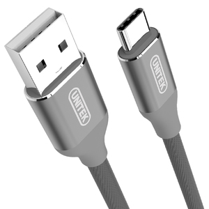 Kabel USB Unitek USB-A - USB-C 1 m Szary (Y-C4025AGY) 1