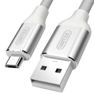 Kabel USB Unitek USB-A - microUSB 1 m Srebrny (Y-C4026ASL) 2
