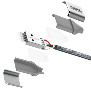 Kabel USB Unitek USB-A - microUSB 1 m Srebrny (Y-C4026ASL) 3