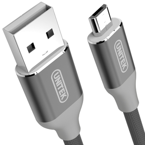 Kabel USB Unitek USB-A - microUSB 1 m Szary (Y-C4026AGY) 1