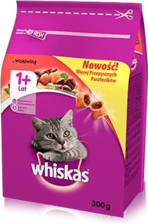 Whiskas sucha karma z wołowiną 300g 1