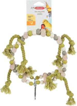 Zolux ZOLUX Huśtawka drewniane kółko ze sznurkami, różne wzory 3