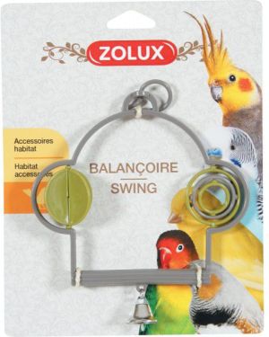 Zolux Huśtawka dla ptaków plastikowa z zabawkami i dzwoneczkiem 2