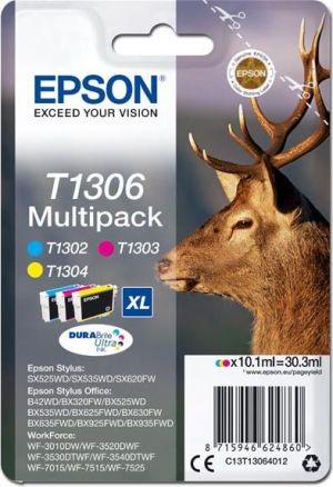Tusz Epson Tusz T1306 zestaw CMY (T1302+T1303+T1304) (C13T13064012) 1