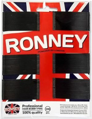 Ronney Profesjonalne wsuwki do włosów na karcie długie, czarne proste 100 szt. 1