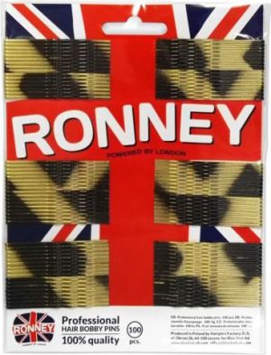 Ronney Profesjonalne wsuwki do włosów na karcie długie, złoto - czarne 100 szt. 1