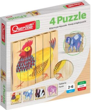 Quercetti Drewniane klocki puzzle Farm 6el. (040-0711) 1