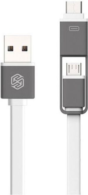 Kabel USB Nillkin USB-A - microUSB + USB-C 1.2 m Biały (Kabel Plus mUSB-Typ C) 1