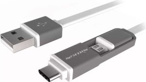 Kabel USB Nillkin USB-A - microUSB + USB-C 1.2 m Biały (Kabel Plus mUSB-Typ C) 2