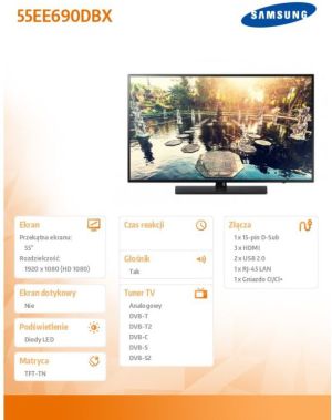 Telewizor Samsung HG55EE690DBXEN LED 55'' Full HD 4