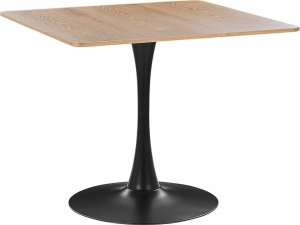 Beliani Stół do jadalni 90 x 90 cm jasne drewno z czarnym BOCA 1